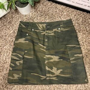 Topshop Camouflage Mini Skirt with Pockets